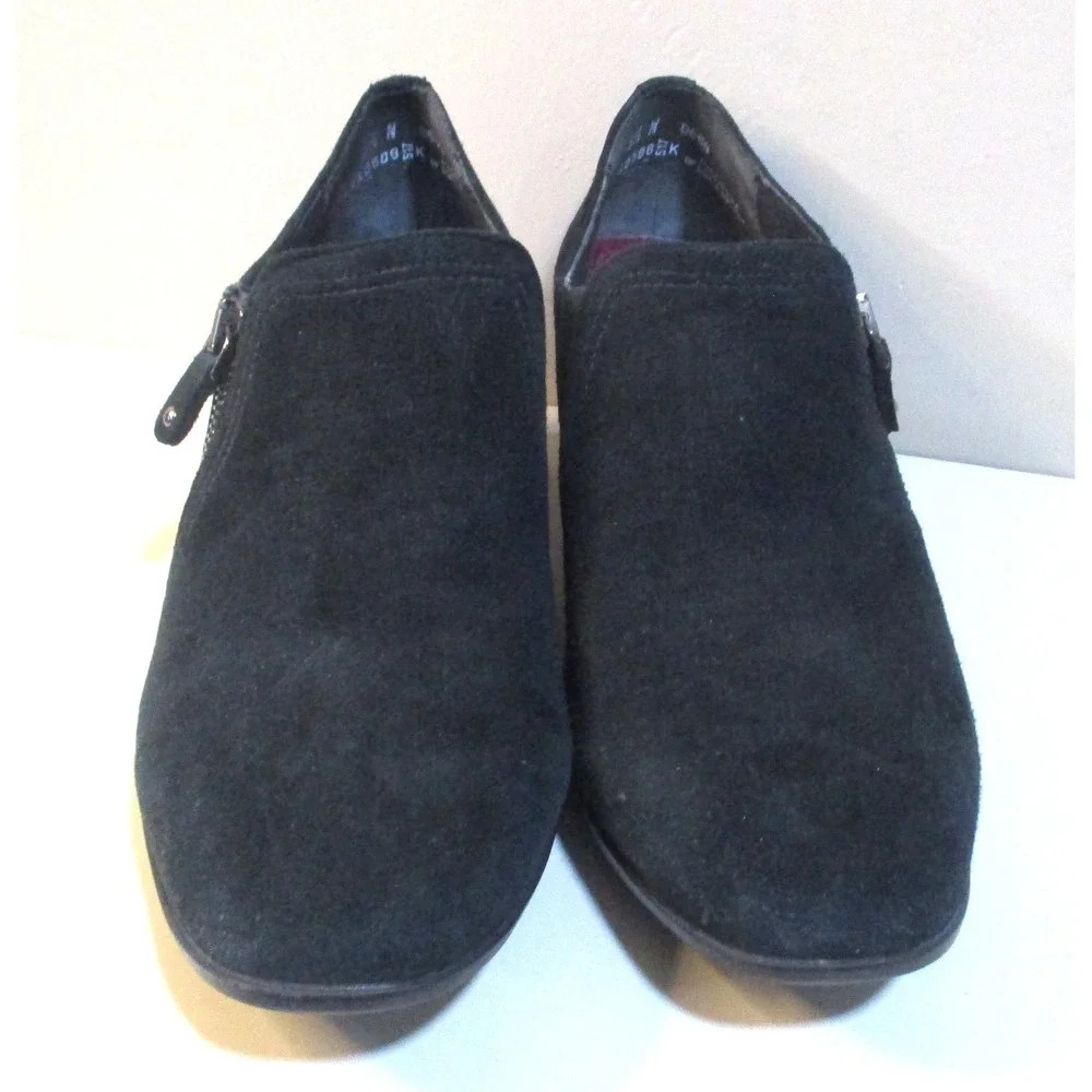 Munro American Black Suede Side Zip Block Heel Booties Womens 8.5 N M210586K